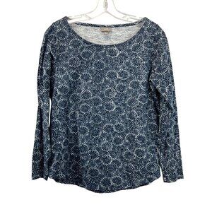 J.Jill Women’s Blue/White Print Top Long Sleeve Size XS